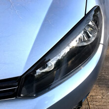 Car Headlight Eyebrow Trim for VW Golf 6 GTI R ABS Eyelid Cover with UV Protection