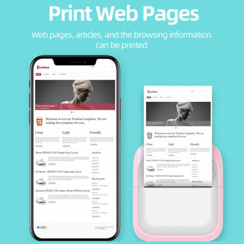 Portable Printer Mini Pocket Wireless Bluetooth Thermal Printers Inkless Printing Device High Print Quality Sticker Maker for iPhone Android Study 2