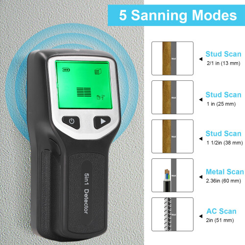 HD LCD Stud Finder Wall Scanner Sensor 5 Modes for Wood AC Wire Detection 1