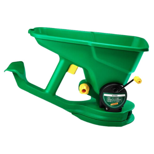 Adjustable Handheld Grass Seed and Fertilizer Spreader for Lawns and Gardens Durable Plastic