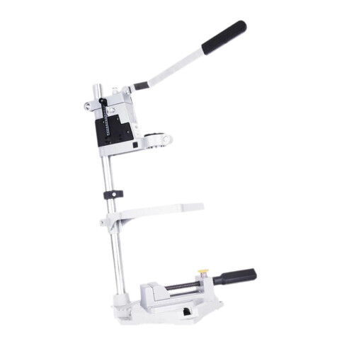Desktop Drill Stand Rotary Tool Holder 2.4Inch Drill Depth With Plier Double Chuck (Single Chuck) Solid Base Workbench