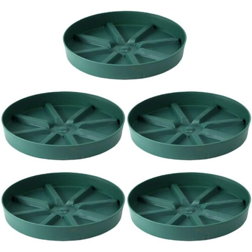 5PCS Plastic Plant Pot Trays Set with  Drainage and Breathable Root Support, Grey 1