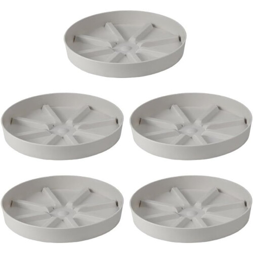 5PCS Plastic Plant Pot Trays Set with  Drainage and Breathable Root Support, Grey 2