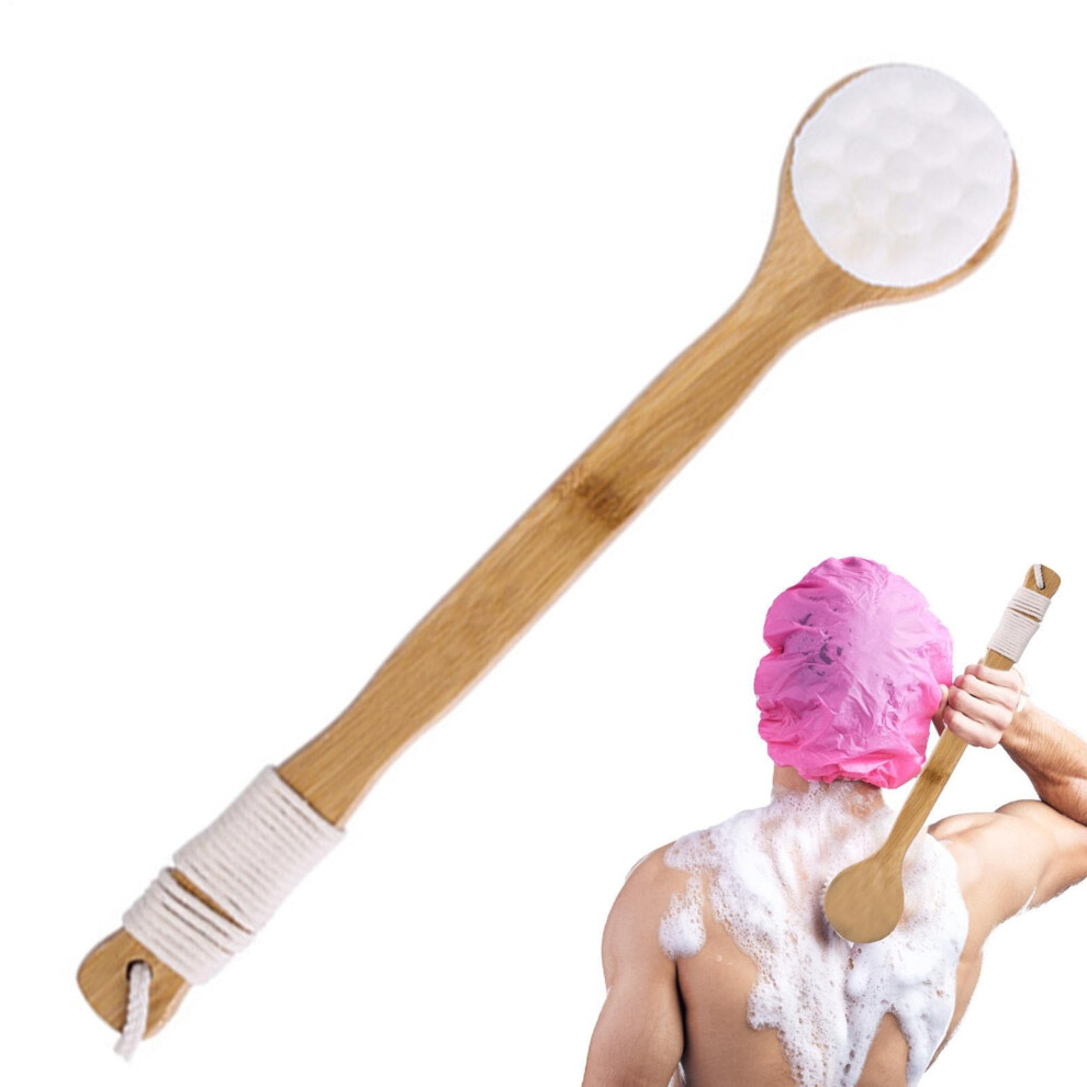 Body Shower Brush Cat Paw Massage Bath Brush Soft Dense Velvet Back Scrubber For Elderly Pregnant Women Disabled White