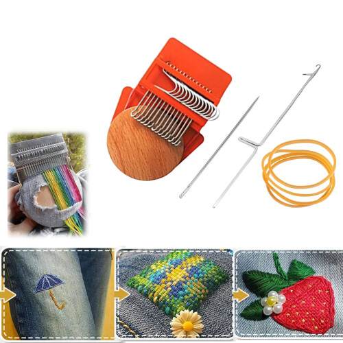 Mini Loom Weave Tool Kit for Quick and Easy Fabric Repair Durable 2