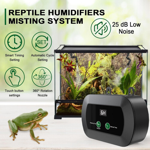 Automatic Reptile Humidifier Terrarium Fogger with Timer USB Powered 360 Adjustable Nozzle 2