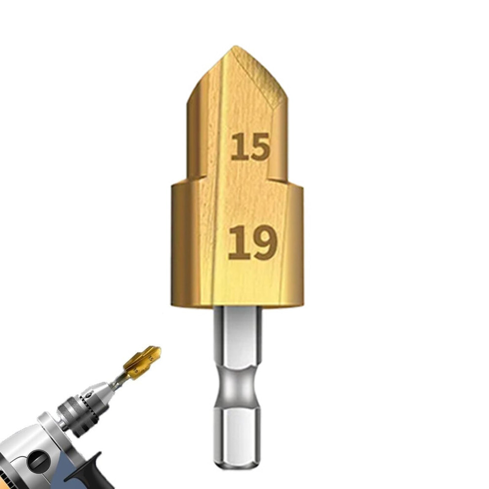 Heavy Duty Pipe Reaming Drill Bits For Pvc Conduit, Hex Shank 0.590.75In Reamer, Deburring Chamfer Tool 9187378417010