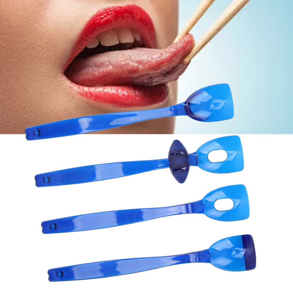 Blue Oral Muscle Recovery Set: 4Pcs Trainer For Speech Clarity
