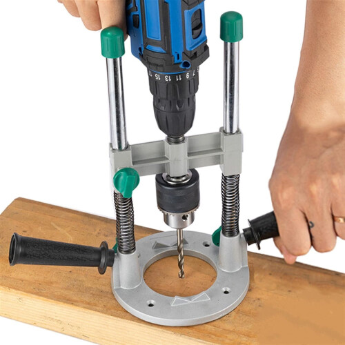 MultiAngle Drill Guide Attachment, Power Drill Stand With Chuck, Vertical Drilling Guide, Doweling Locator, Color B 1