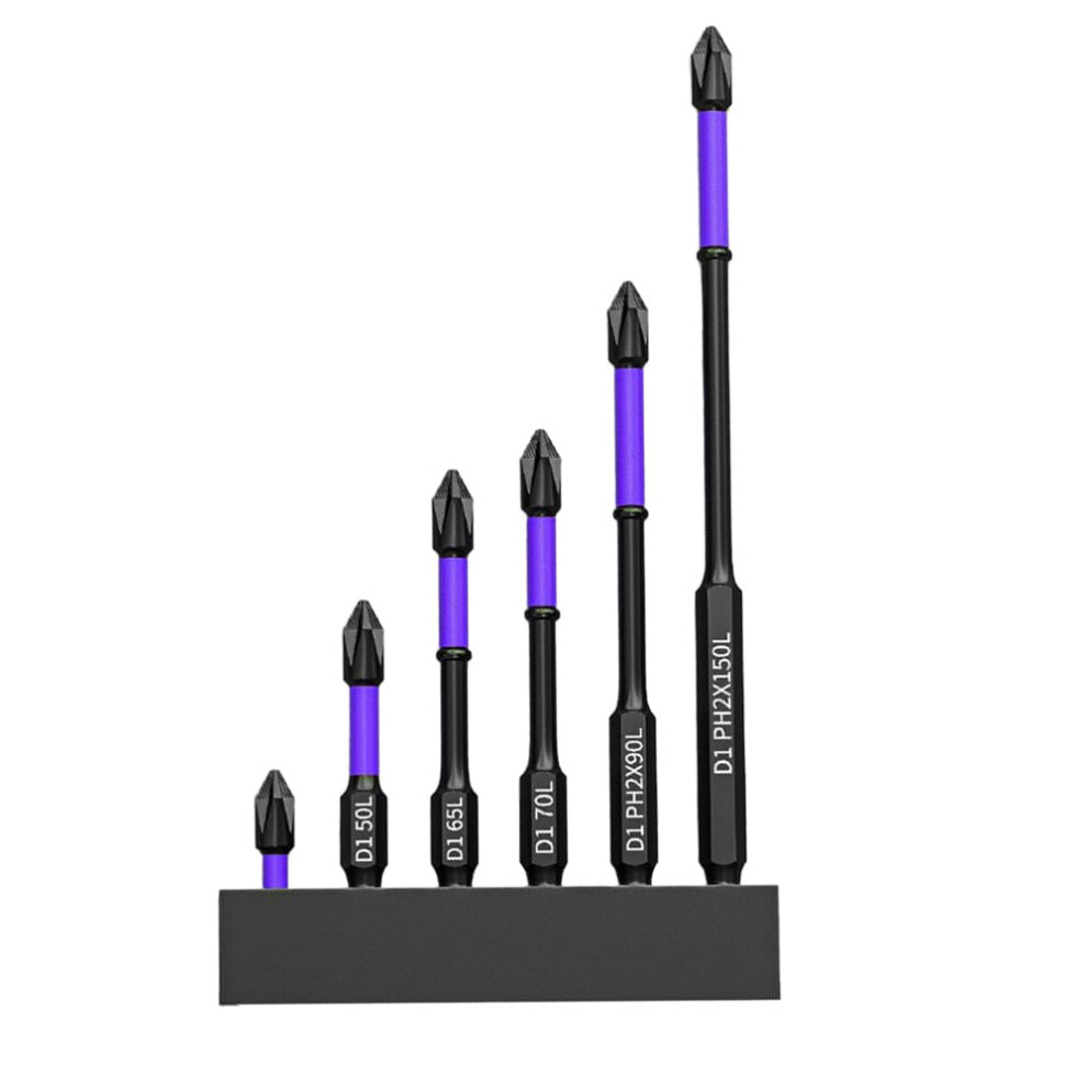 6Pcs Magnetic Impact Screwdriver Bits Set, Shockproof Nonslip Phillips Driver Bits With Strong Magnetic Grip 9347817511192
