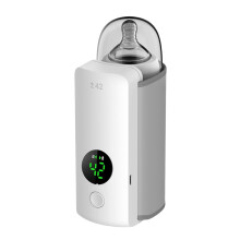 Baby Bottle Warmer Portable Travel Milk Warmer USB Rechargeable Fast Heating 6 Temperature Settings Temperature Display