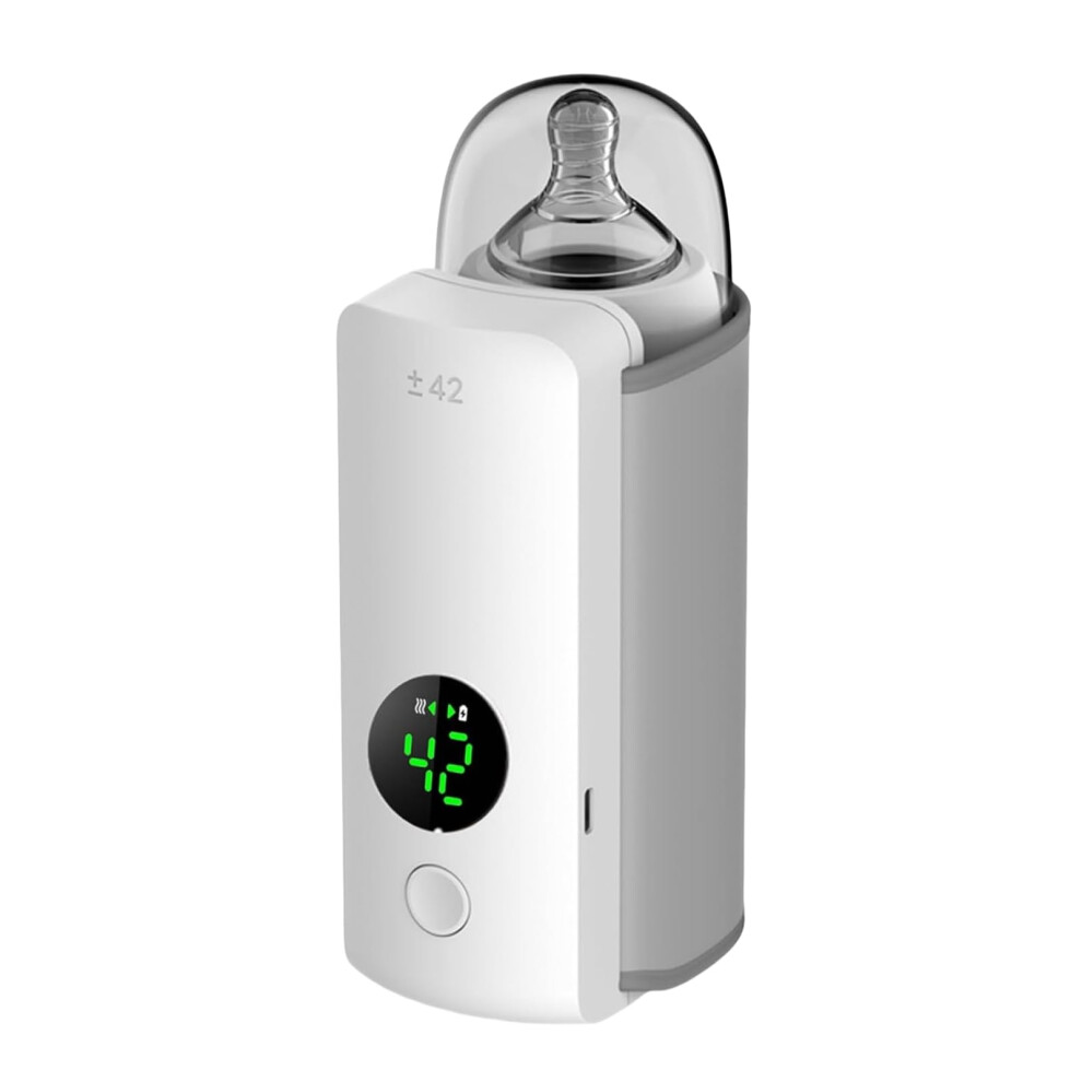 Portable Bottle Warmer with Precise Temperature Control, USB Rechargeable Fast Heating Travel Baby Milk Warmer
