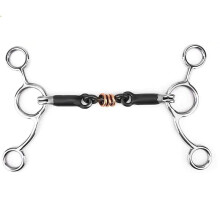Horse Mouth Chain Ring Copper Roller Gag Dutch Snaffle Bit Stainless Steel 135mm Training Mouthpiece Gag