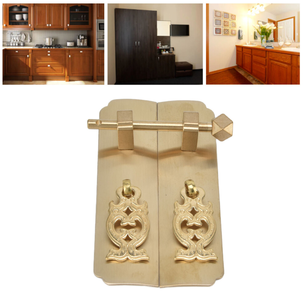 Brass Finish Oriental Cabinet Handle Vintage Easy Installation Wardrobe Handles 6951375600422