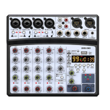 Mixer Audio A 6 Canali, Console di Missaggio Portatile, Scheda Audio con Interfaccia USB e 99 DSP, Alimentazione Phantom 48 V, Spina UE