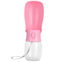 Tragbare zusammenklappbare Wasserflasche für Hunde und Katzen, rosa, 80x136mm