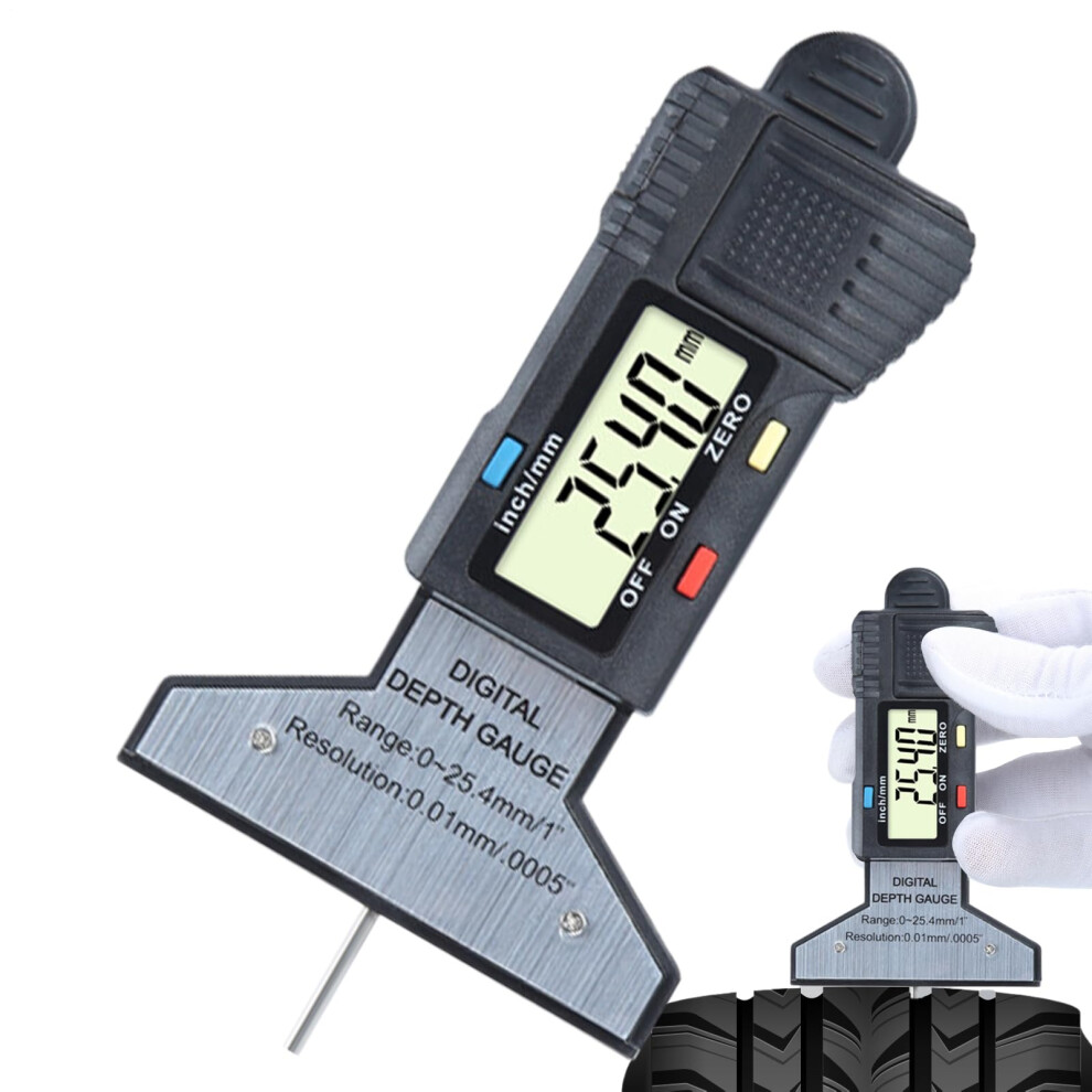 Digital Tire Tread Depth Gauge With Lcd Display 0.01Mm Precision For Cars Trucks And Brake Pad Check 9199774568609