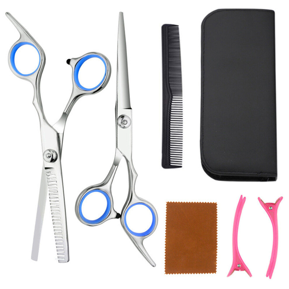 Professional Hairdresser Tools, Offset Grip Design Hair Scissors 6 Inches Stainless Steel Blades, Precision Micro-Serrated For Sharpness Retention, E