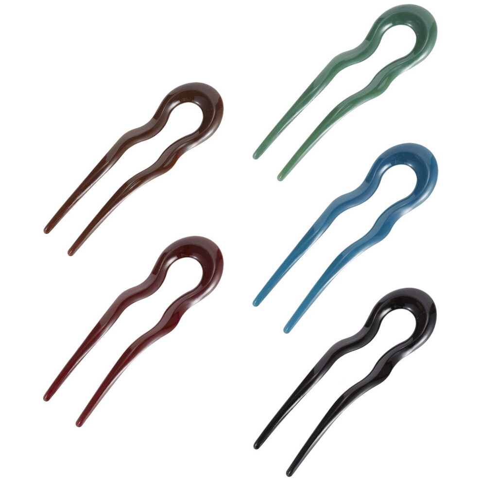 Timeless Beauty Companion, Chopsticks Hairpins Picks, Retro Design With Geometric Hollow Carved Horn, Holds Hair Tightly Without Slipping, Suitable F