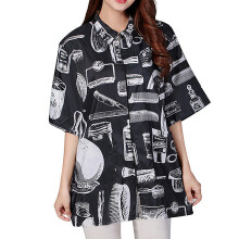 Smooth Zip Closure Hairdresser Apron, Durable Lightweight Vintage Print Salon Barber Gown With Anti-static Adjustable Snap Closure, Professional Hair