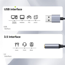 USB Till 3,5 mm Ljudadapter USB Till Ljudjack Adapter Headset USB A Till 3,5 mm Externt Stereoljudkort B
