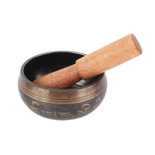 Bol chantant en cuivre de 8 cm avec bâton en bois pour méditation et guérison