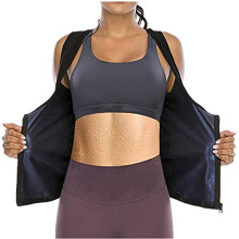 Women's Shapewear Corset With Zipper Abdominal Band Waist Trainer For Yoga Running Gym Daily Use 4XL5XL Blue