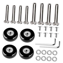 30 Pcs WearResistant Luggage Wheel Replacement With Screws And Wrench Silent Rubber Swivel Wheels For Suitcase