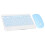 Sky Blue Wireless Keyboard with FN Keys & DPI Mouse USB Rechargeable 11
