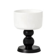 New Ceramic High-Legged Retro Snack Plate Delicate Tea, Fruit and Saucer French Dessert Bowl Tall Wooden Wine Glass