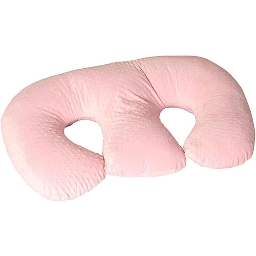Multifunctional Nursing Pillow For Twins, Breastfeeding Support Pillow In Machine Washable Cotton Fabric, Ideal For Pregnant Women Pink