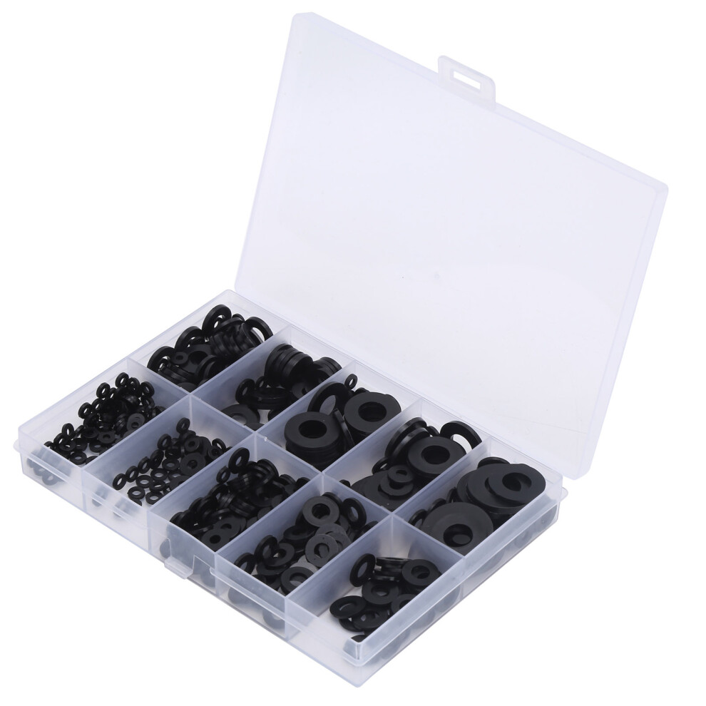 500Pcs Black Nylon Washers Set M2-M10 Industrial Gaskets 9301379272021