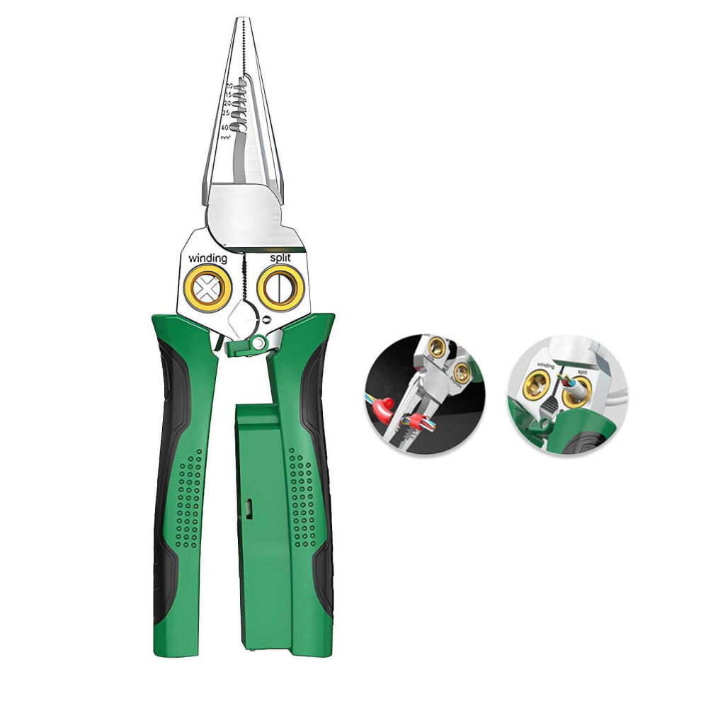 8In1 Multifunctional Wire Stripping Pliers With Stainless Steel Blades And Ergonomic Nonslip Grip 9187378420720