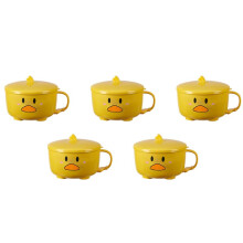5X Duck Ramen Noodles Bowl with Lid Cute Stainless Steel Kitchen Fruit Instant Rice Soup Double-Layer Bowl Tableware 2