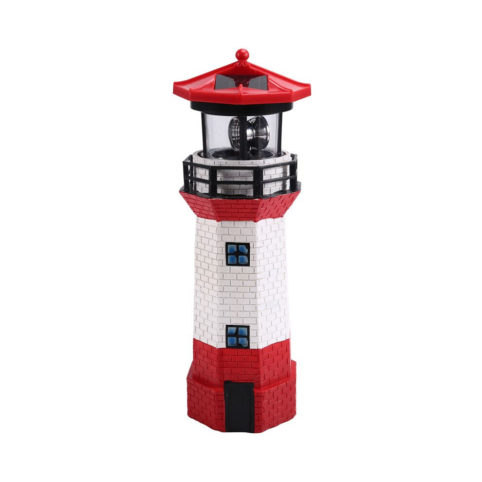 Led Solar Rotating Lighthouse Outdoor Garden Decorative Light Garden Landscape Light Beacon Rotating  Light,B
