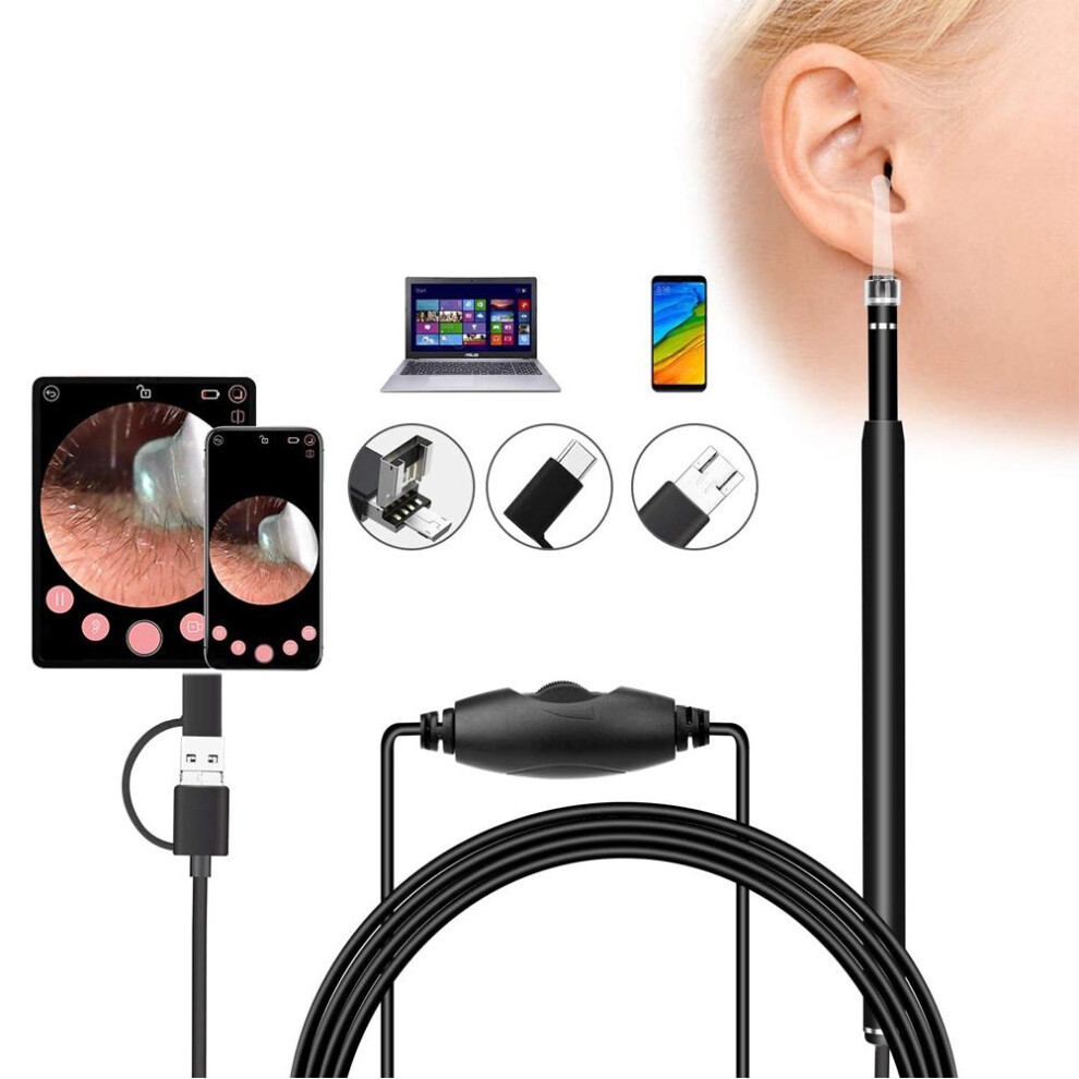 Real-Time Inspection Endoscope Camera, 480P HD Adjustable LED Lights With Waterproof Probe, Integrated Probe For Semi-Rigid Cable And Wide