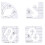 4Pcs Acrylic Quilting Ruler Templates Freemotion-Style B 1