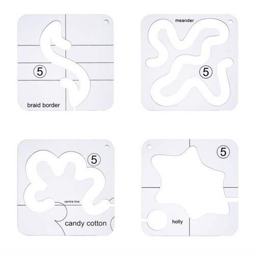 4PCS Freemotion Quilting Templates Clear Acrylic-Style C