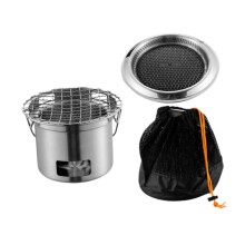 Portable Stainless Steel BBQ Grill for Camping, Detachable Korean Grill for Outdoor Cooking