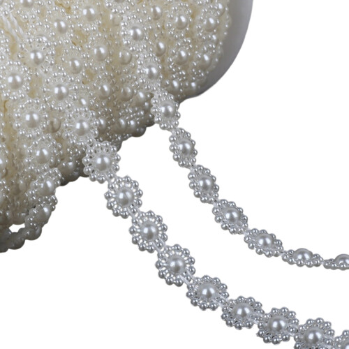 Artificial Pearls Beads String Chain for Art-Flower shape rice
