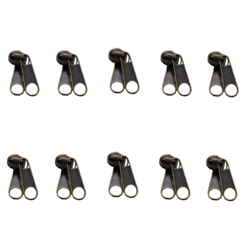 10 Pcs 3# 5# Zippers Slider Single/Double-No. 3 bronze pull he