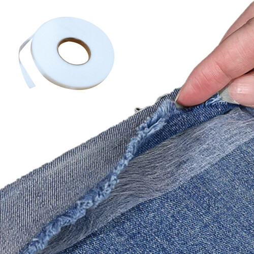 Iron-On Hem Tape Double Sided Hemming Tape Width-White 1.0CM 1