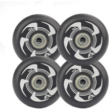 Inline Skate Wheels 72mm 76mm 80mm 90A Outdoor Indoor Street Skating Replacement 4 Pack Black And White