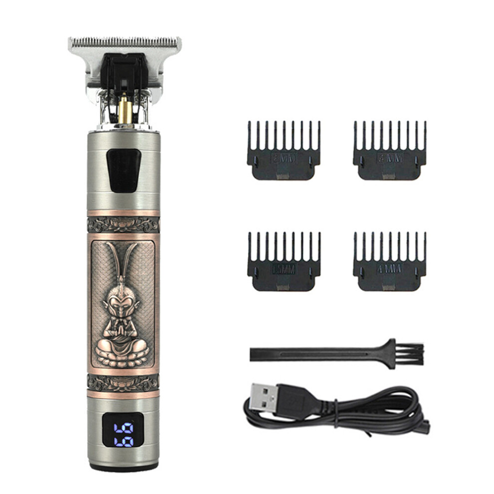 Professional Hair Clippers for Men, Zero Gapped T-Blade with High Capacity Battery, LED Display for Precise, Noiseless Multifunctional Grooming