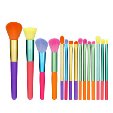 Ensemble complet de pinceaux de maquillage colorés, poils synthétiques de haute qualité pour un usage professionnel, pour les fêtes d'Halloween,
