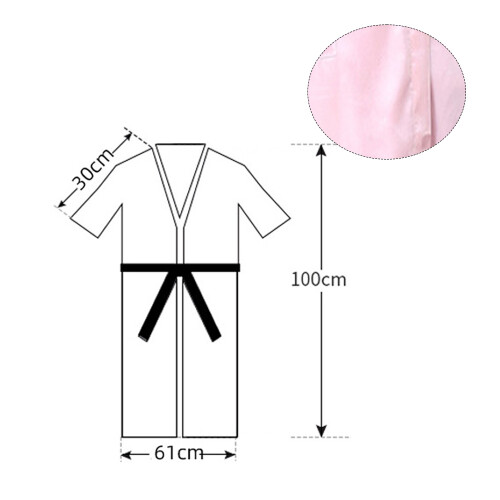 Γυναικεία ρόμπα με V-Neck, μανίκια μήκους 3/4, τσέπες με πλαϊνές ραφές, μπουρνούζι 1