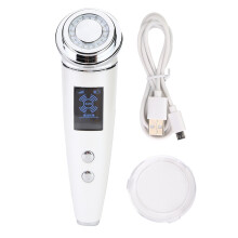 Elektrisch gezichtsmassageapparaat voor huidverstrakking en anti-aging, met groen licht, facelift- en oogmassagefuncties.