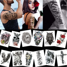 Stora temporära fake tatueringar 14 st MultiColor M