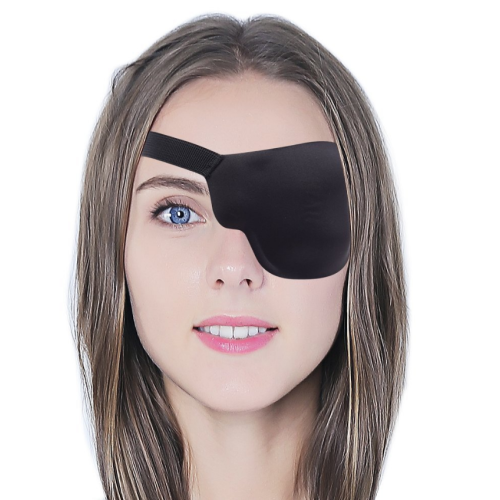 Elastische Augenklappe für linkes Auge 3D Black