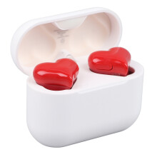 Écouteurs sans fil avec réduction de bruit stéréo en forme de cœur, 40 mAh, 5,5 cm